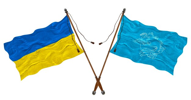 National Flag of UPU and Ukraine Background for designers