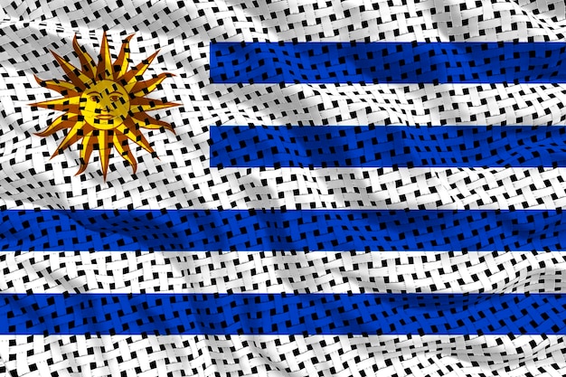 ウルグアイの国旗とウルグアイの背景の国旗
