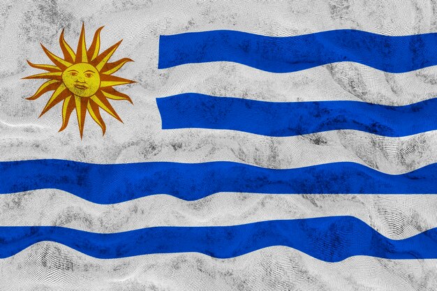 Foto bandiera nazionale dell'uruguay sfondo con bandiera dell'uruguay