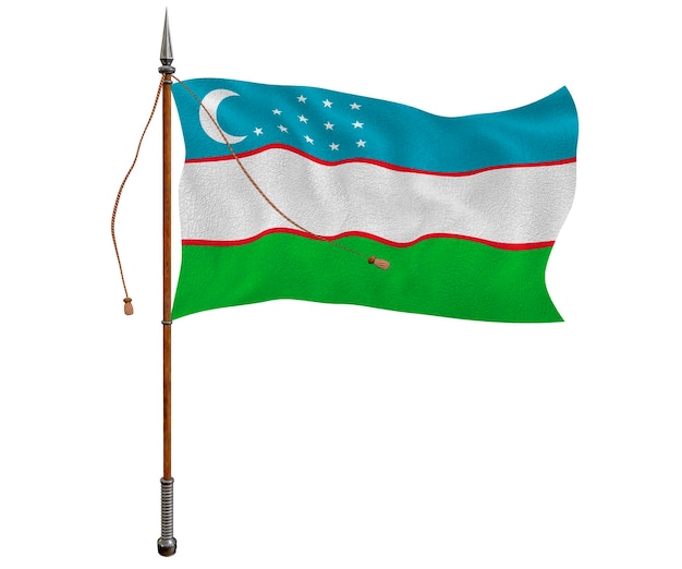 ウズベキスタンの国旗とウズベキスタンの背景の国旗