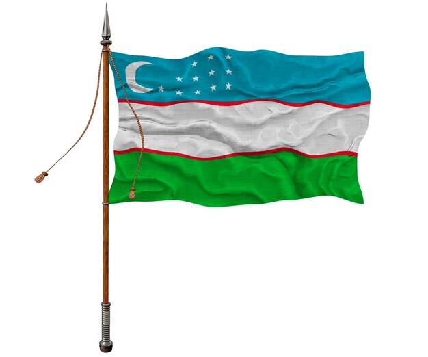 ウズベキスタンの国旗とウズベキスタンの背景の国旗