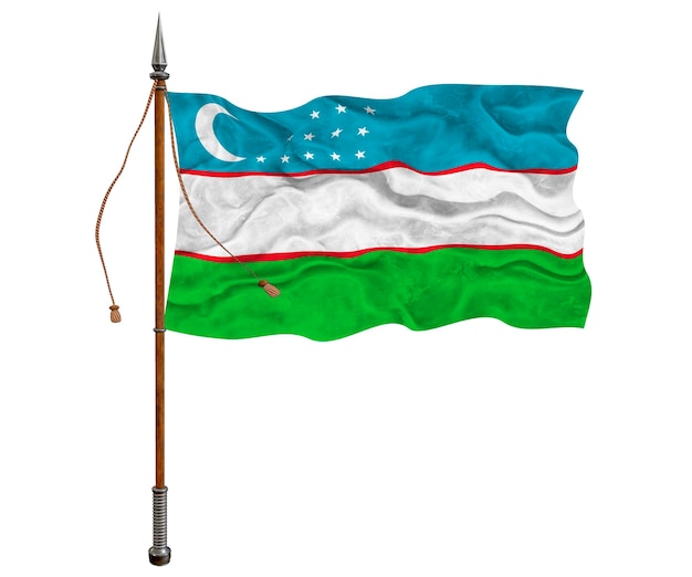 ウズベキスタンの国旗とウズベキスタンの背景の国旗