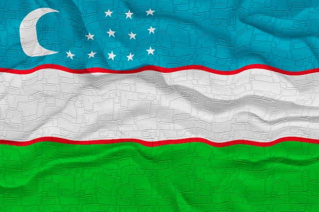 National flag of Uzbekistan Background with flag of Uzbekistan