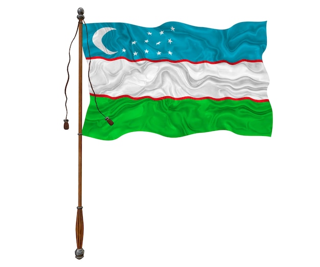 National flag of Uzbekistan Background with flag of Uzbekistan