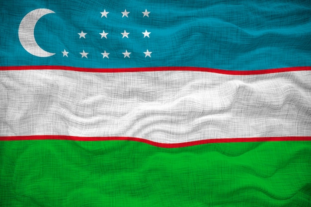 ウズベキスタンの国旗 ウズベキスタンの国旗と背景