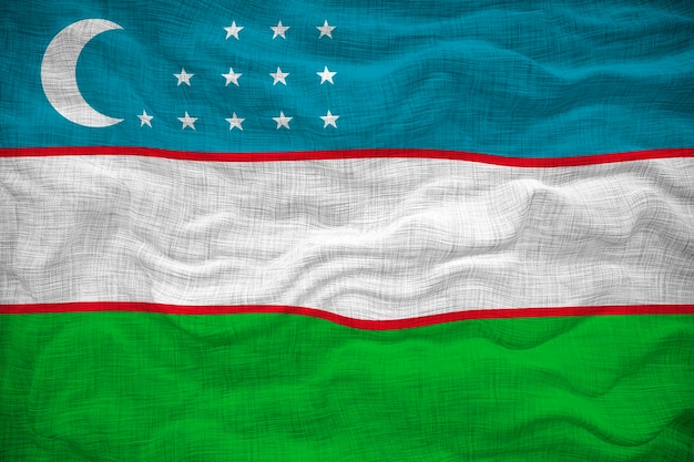 Photo national flag of uzbekistan background with flag of uzbekistan