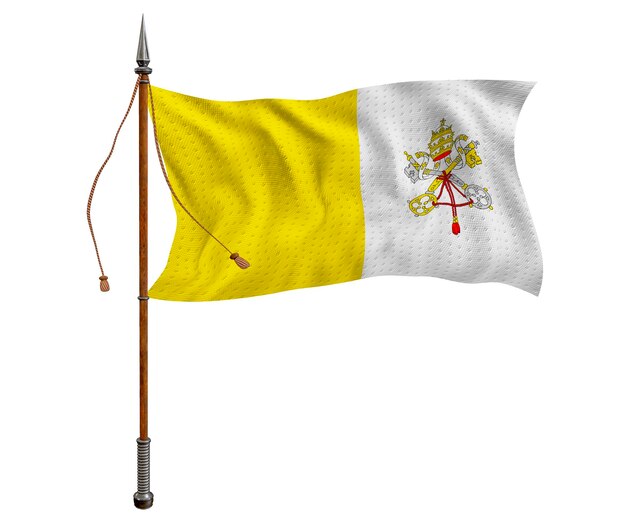 National flag of Vatican City Background with flag of Vatican City