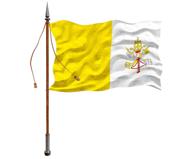 National flag of Vatican City Background with flag of Vatican City