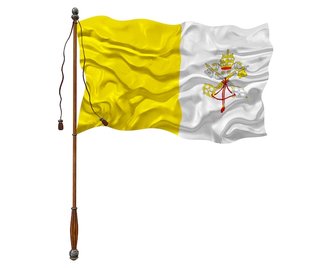 National flag of Vatican City Background with flag of Vatican City