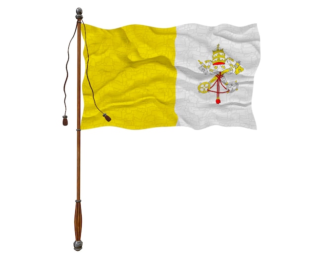 National flag of Vatican City Background with flag of Vatican City