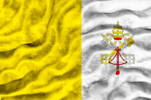 National flag of Vatican City Background with flag of Vatican City