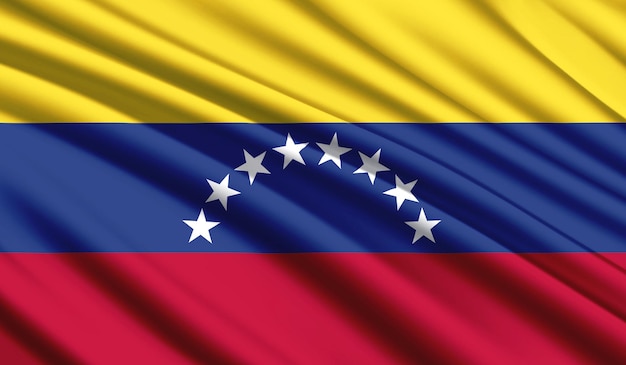 Photo national flag of venezuela realistic silk country national colours with emblem