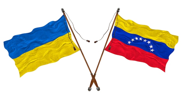 National flag of Venezuela and Ukraine Background for designers