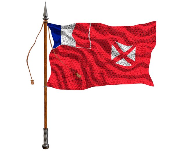 National flag of Wallis and futuna Background with flag of Wallis and futuna