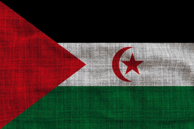 National flag of Western Sahara Background with flag of Western Sahara