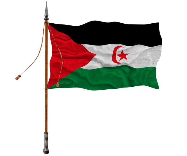 National flag of Western Sahara Background with flag of Western Sahara