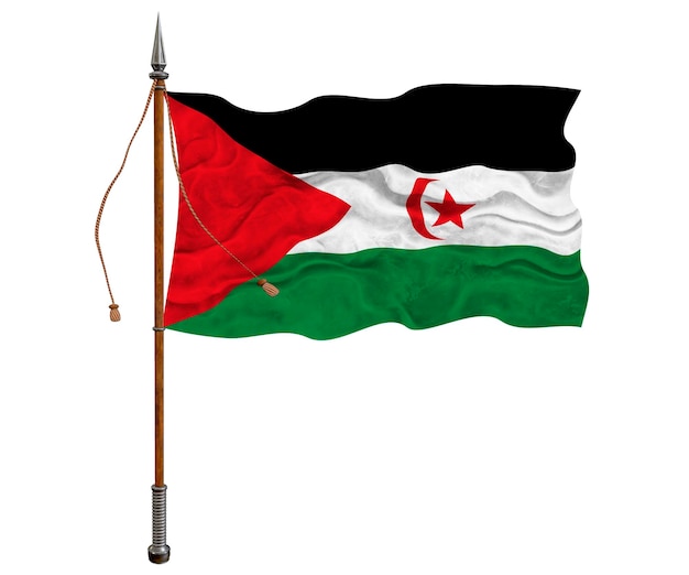 National flag of Western Sahara Background with flag of Western Sahara