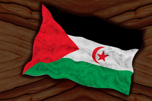 National flag of Western Sahara Background with flag of Western Sahara