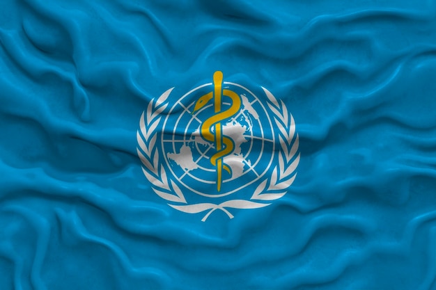 WHO の国旗と WHO の背景の国旗