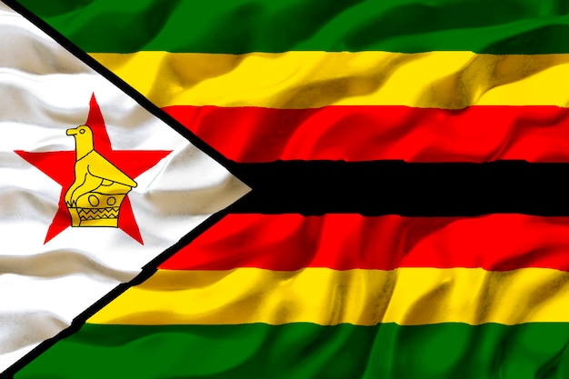 National flag of Zimbabwe Background with flag of Zimbabwe