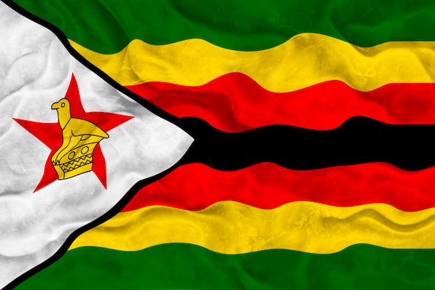 Photo national flag of zimbabwe background with flag of zimbabwe