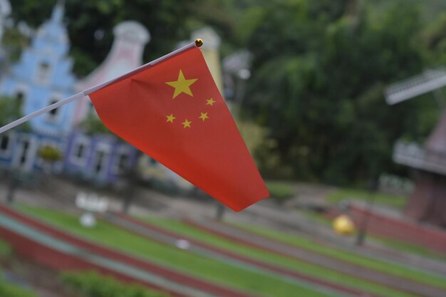 National flags of many countries recorded on August 3 2023 in Rayong Thailand