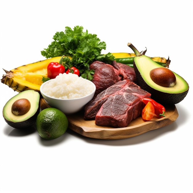 National food of Costa Rica with white background h