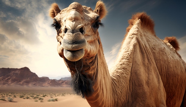 National Geographic Camel Desert Shadow Ai gegenereerde kunst