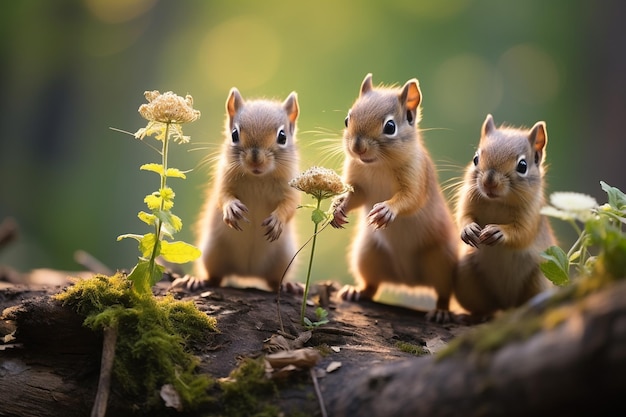 Photo national geographic presents chipmunks in the wild generative ai