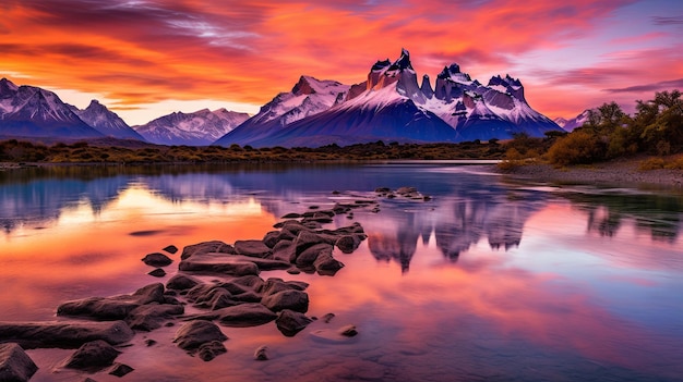 Foto national geographic-stijl hd-foto met een prachtig landschap