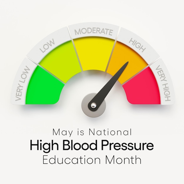 Photo national high blood pressure hbp education month is observed every year in may