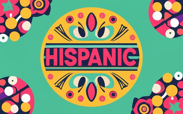 National hispanic heritage month celebration colorful background typography banner placard card