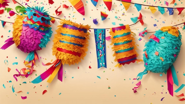 National Hispanic Heritage Month with holiday pinatas and confetti