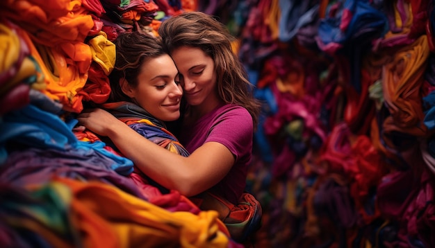 National hugging day colorful and joyful photoshoot generated by artificial intelligence