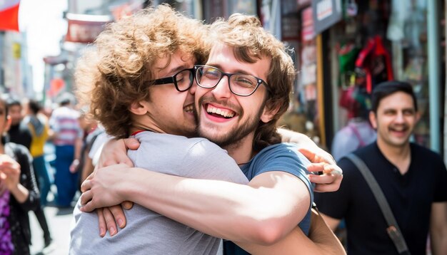 Photo national hugging day in the concept of pride day generated by artificial intelligence