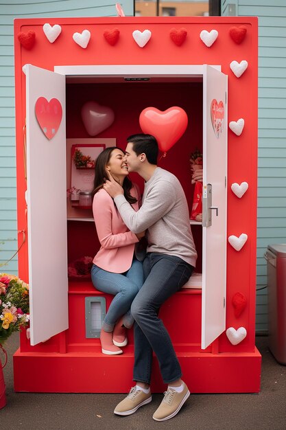 a National Hugging Day themed photo booth with fun props and encourage people to share a hug