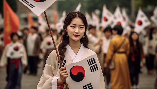 사진 한국의 광복절 행복과 축하 사진