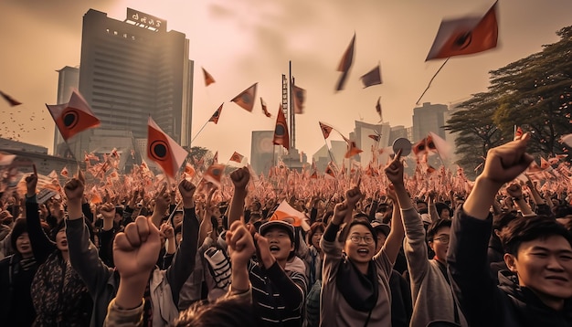 韓国の解放記念日 祝賀写真