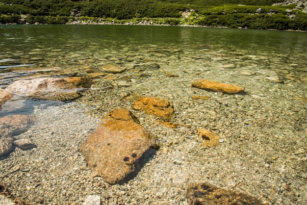 国立公園ハイ タトラ、スロバキア、ヨーロッパ。山の湖 Batizovske pleso と Sliez へのハイキング コース