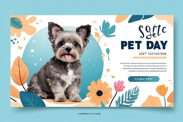 Photo national pet day pet shop banner template promotional banner for social media post