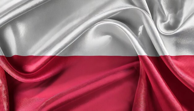 National Polish silk fabric flag Symbol of Poland Banner for celebrating Independence Day