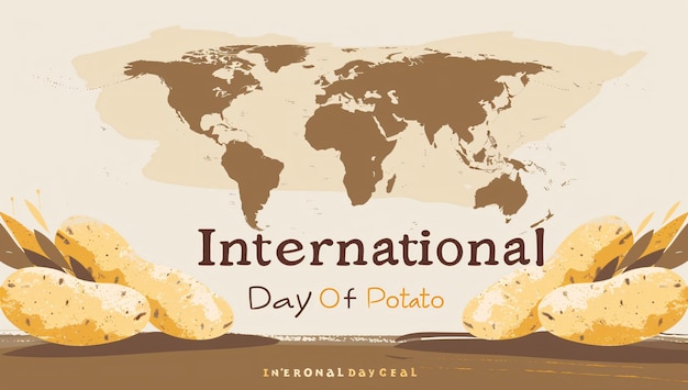 Photo national potato day celebration flyer flat design vector graphic featuring a festive potato theme