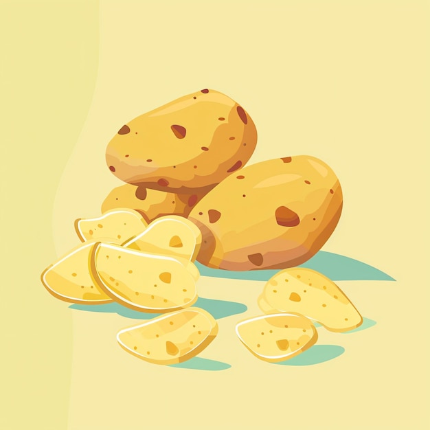국가 감자 날 축제 플라이어 평평한 디자인 터 그래픽 축제 감자 테마를 특징으로