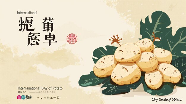 Photo national potato day celebration flyer flat design vector graphic featuring a festive potato theme