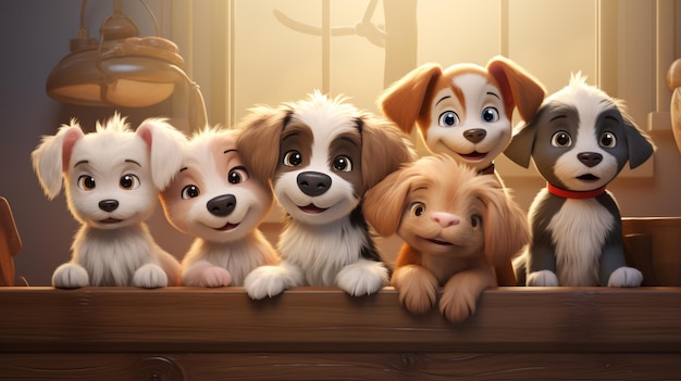National Puppy Day 23th March 3D cartoon Generative AI