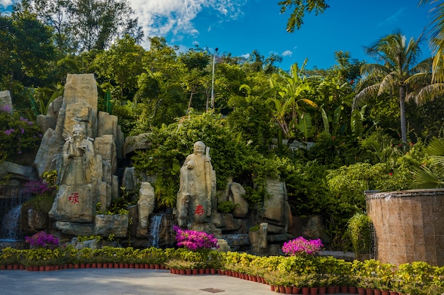 National sculptures at the entrance to the park Luhuitou