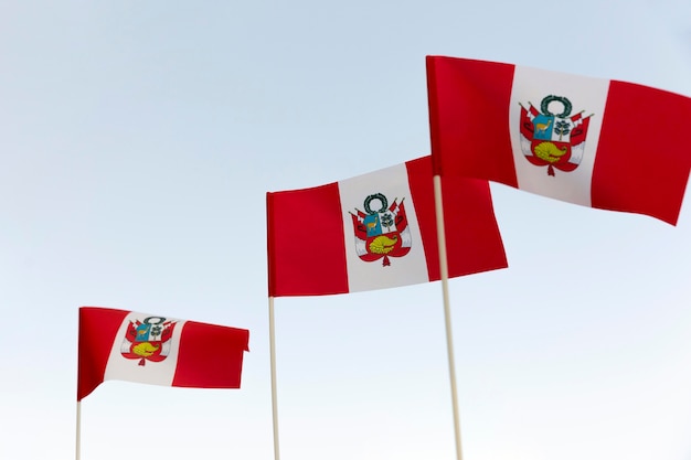 National silk peru flag outdoors