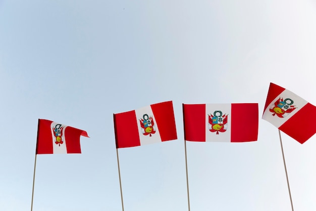 National silk peru flag outdoors