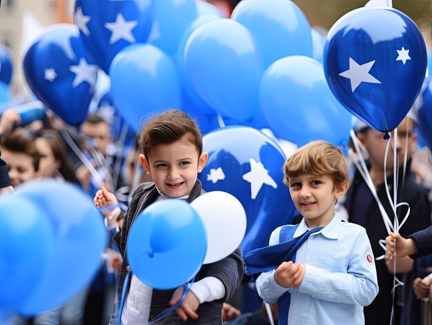 Photo national sovereignty and childrens day in blue