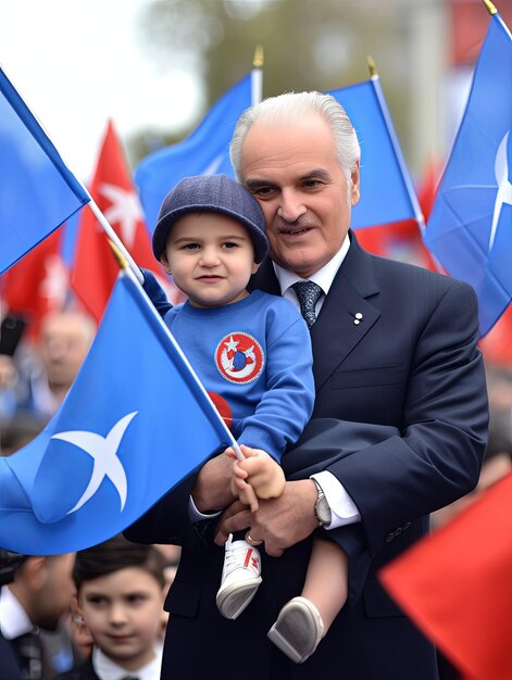 Photo national sovereignty and childrens day in blue